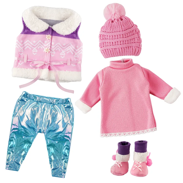 17"-22" Reborn Baby Doll Pink and Blue Winter Ski Suit 5 Pcs Set Clothing Accessories：Realistic Reborn Baby Dolls By Rsgdolls®