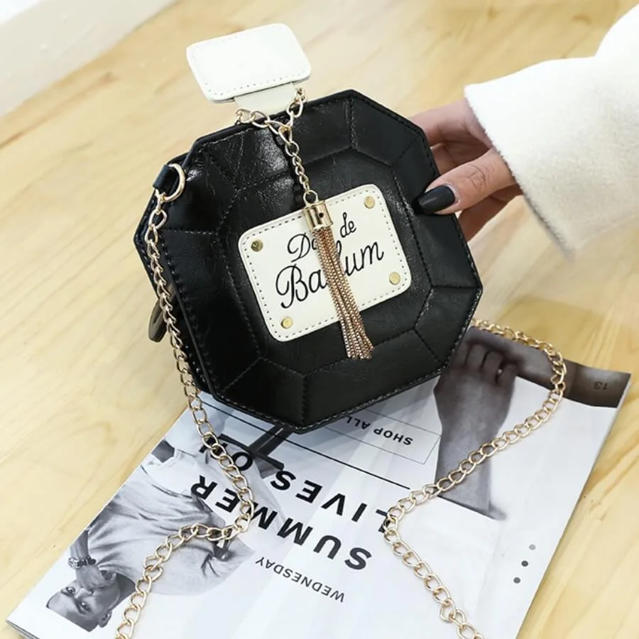 Black Fashion Casual Letter Patchwork Crossbody Bag