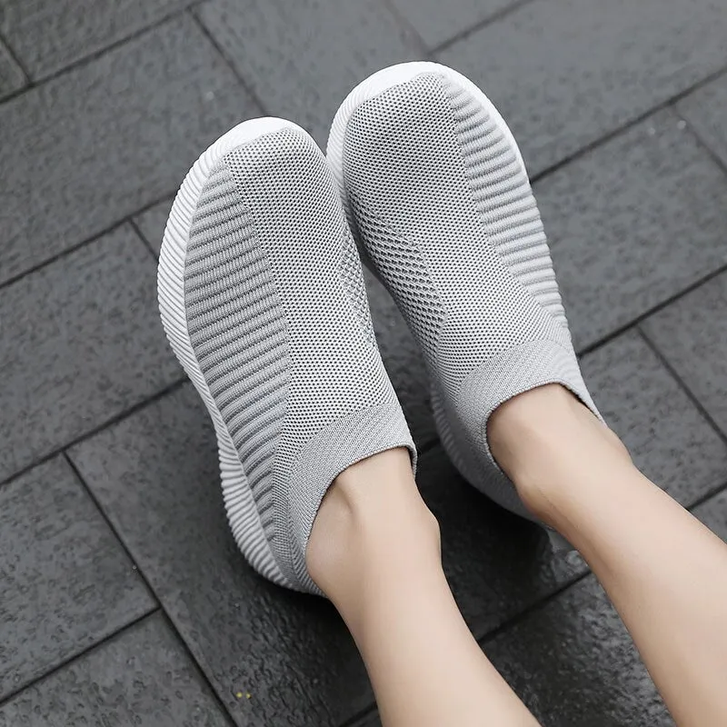 MWY Women Vulcanized Shoes High Quality Summer Breathable Sneakers Flats Walking Shoe Soft Loafers Plus Size 42 Zapatos De Mujer