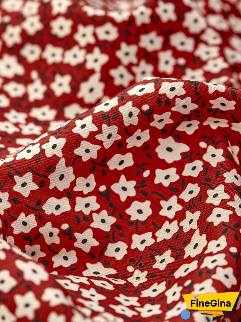 Printed Short Sleeve Swing Weaving Dress