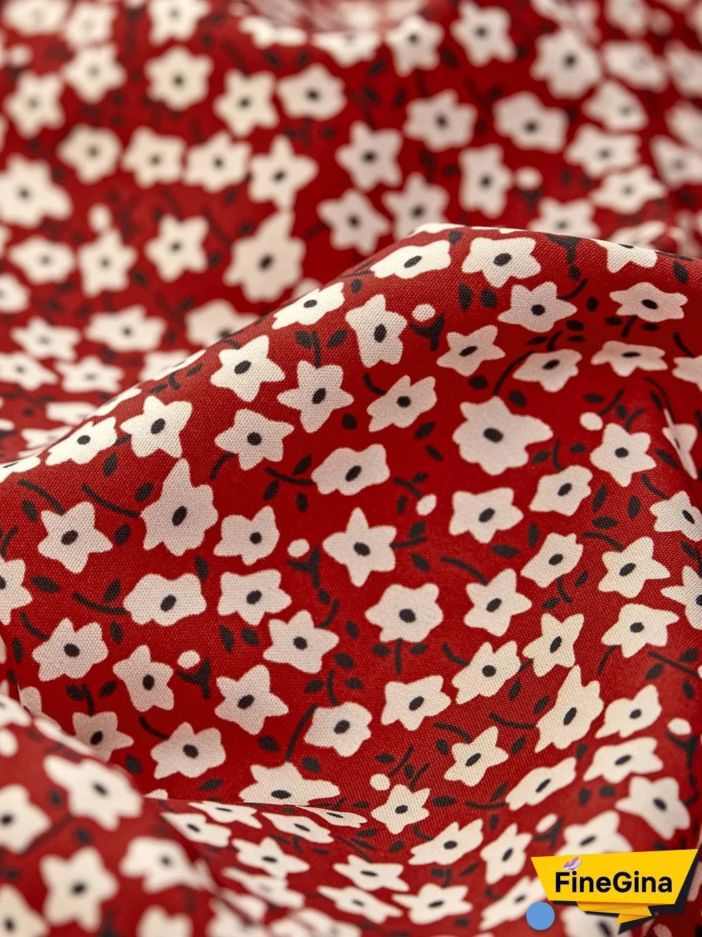 Printed Short Sleeve Swing Weaving Dress