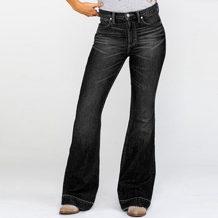 Artwishers Classic Washed Embroidered Flared Jeans