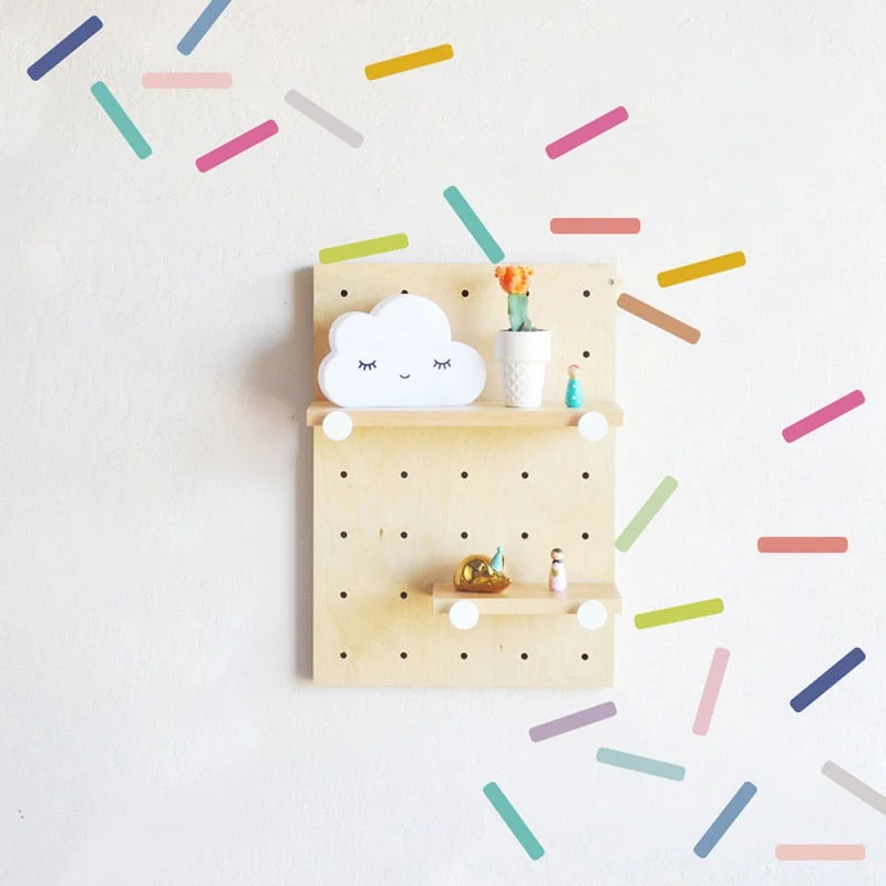 48pcs Colorful Candy Strip Wall Stickers Nursery Children Room Sprinkles Wall Decorations Furniture Wallpaper Decal Home Posters