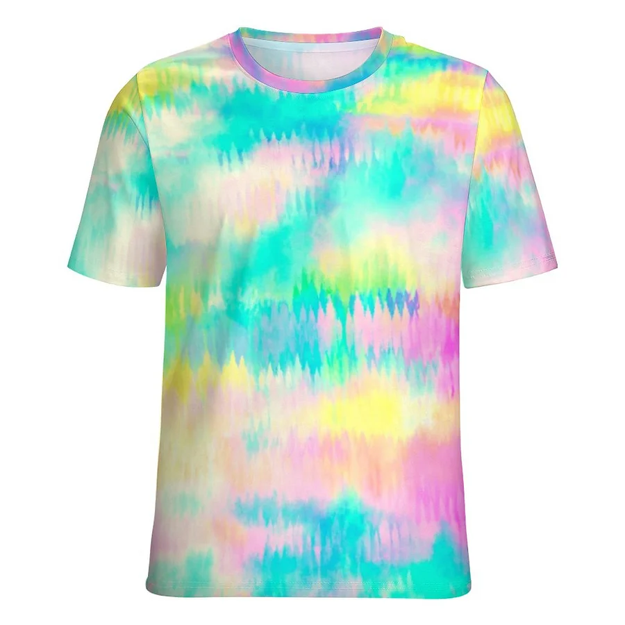 SHEIN EZwear Plus Size Women's Letter Tie Dye Print T-Shirt And Shorts - View #8