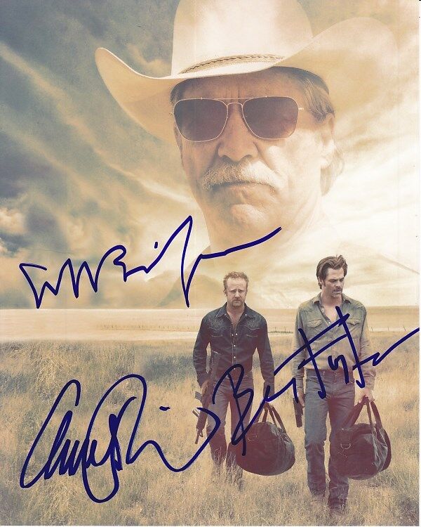 CHRIS PINE JEFF BRIDGES BEN FOSTER signed HELL OR HIGH WATER 8x10 Photo Poster painting