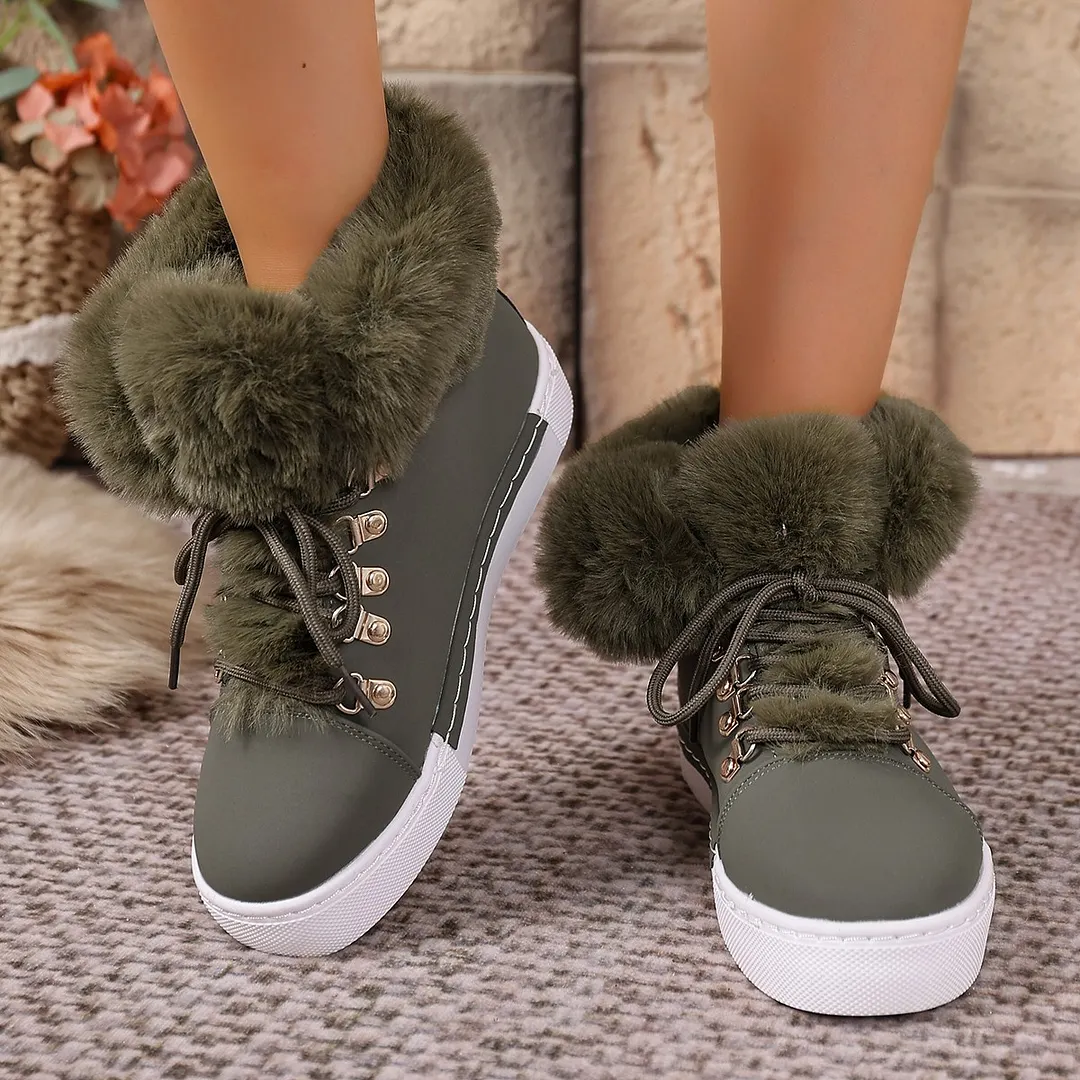 Breakj Breakj Winter Short-Singue Long-Haired Snow Boots Large-Size Edge Plus Velvet Martin Boots