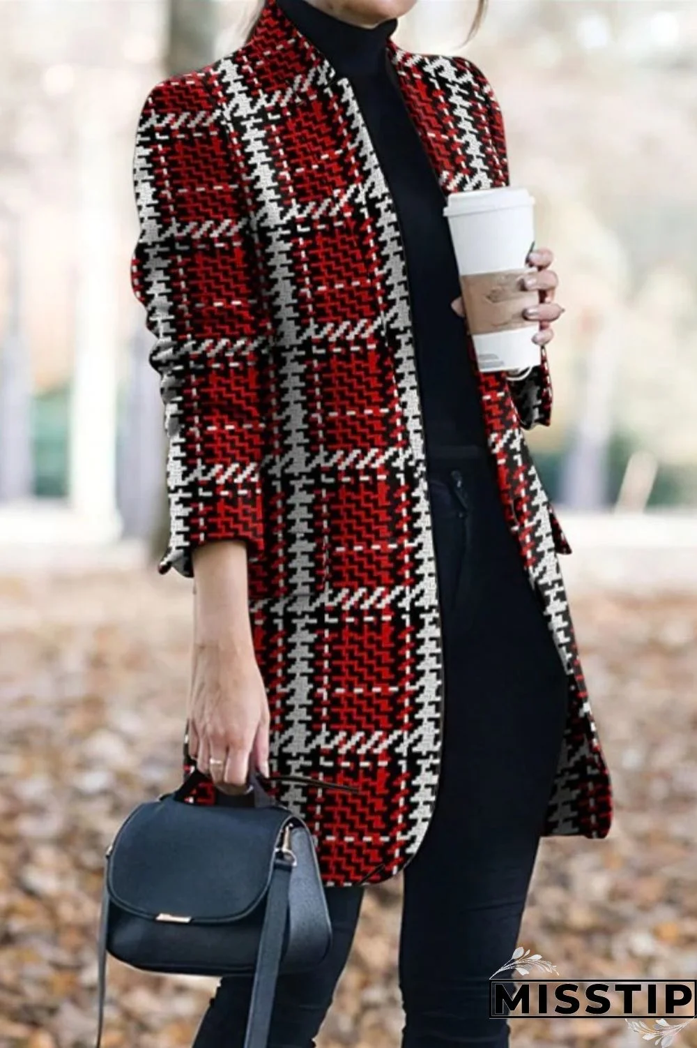 Green White Casual Print Patchwork Cardigan Turn-back Collar Outerwear