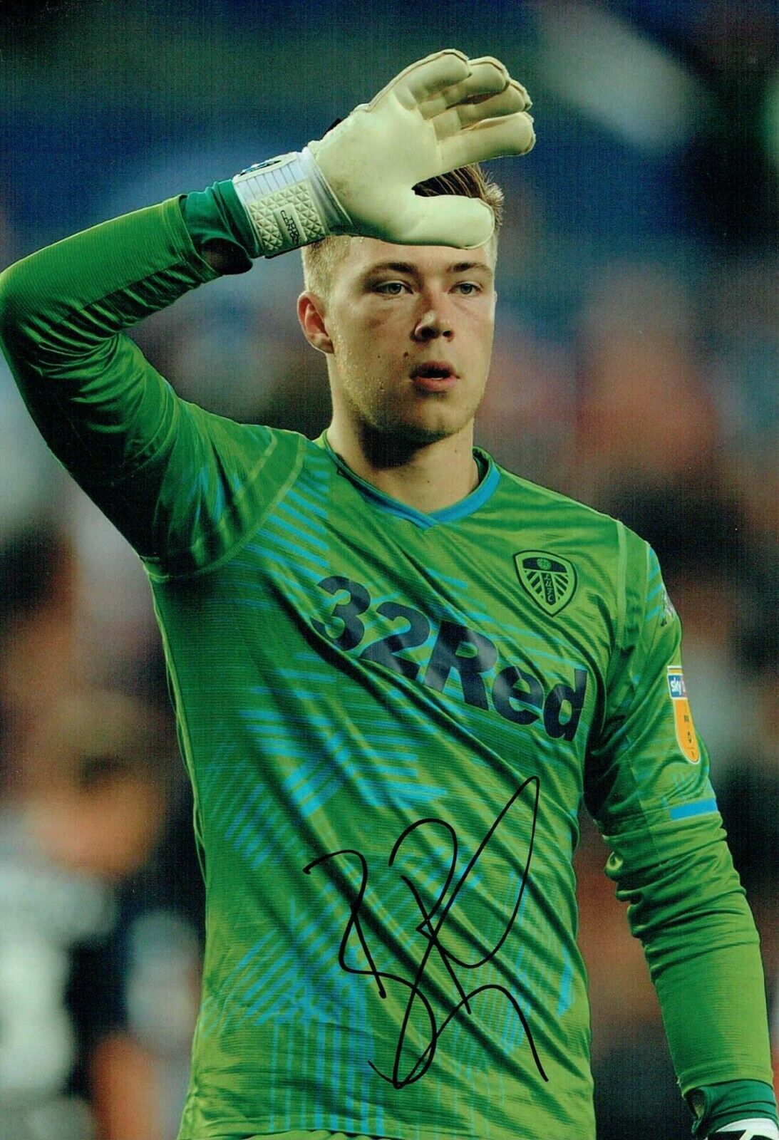 Bailey PEACOCK-FARRELL Leeds United Signed Autograph 12x8 Photo Poster painting 3 AFTAL COA