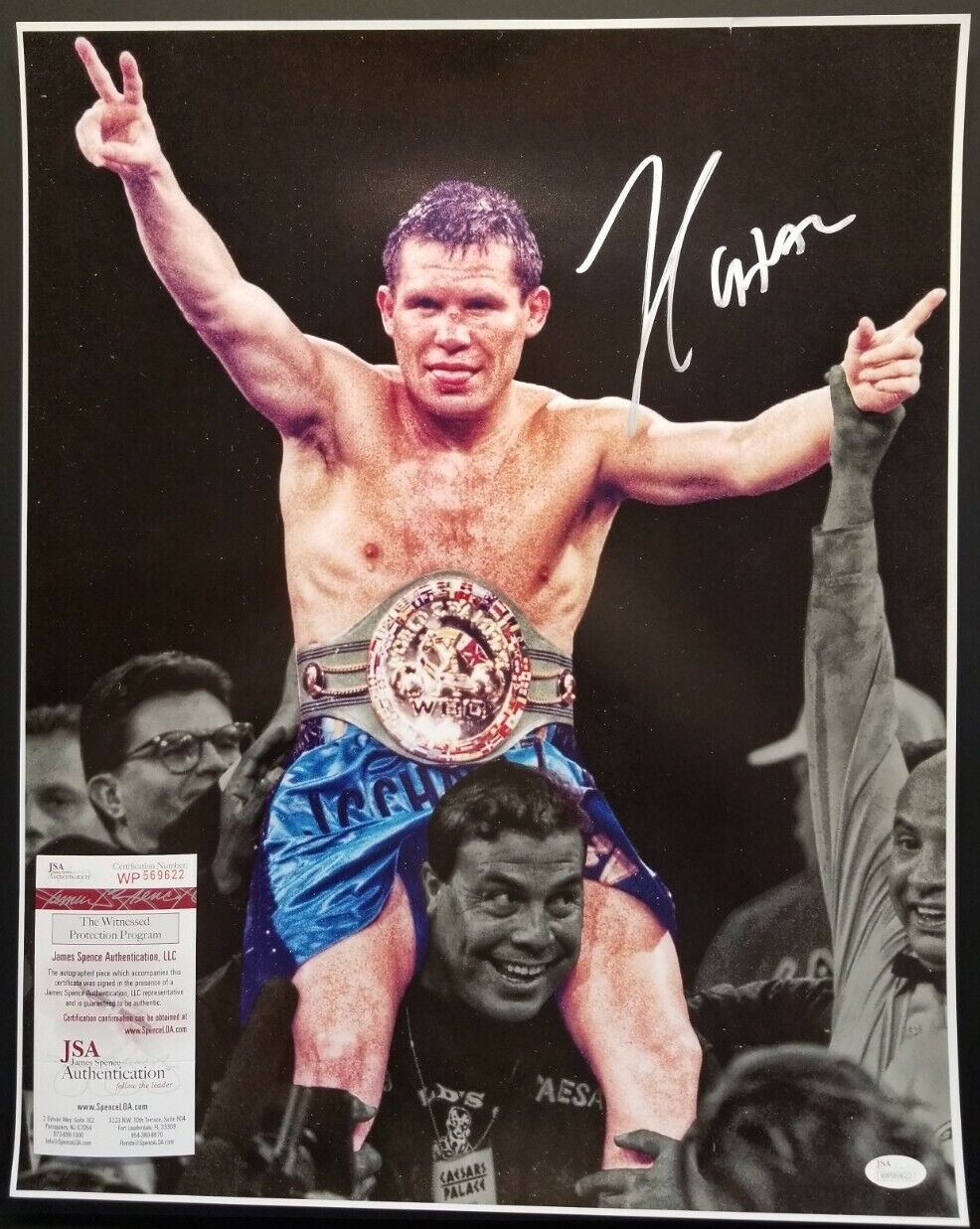 JULIO CESAR CHAVEZ Signed Autographed MEXICAN BOXING LEGEND 16X20 Photo Poster painting. WITNESS