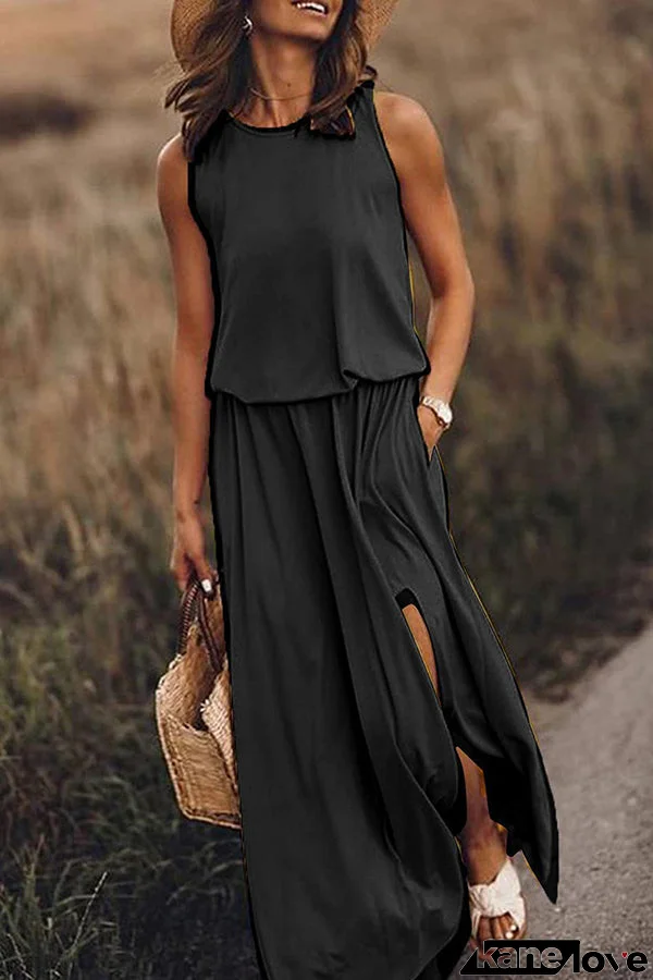 Loose Fit Slit Maxi Dress
