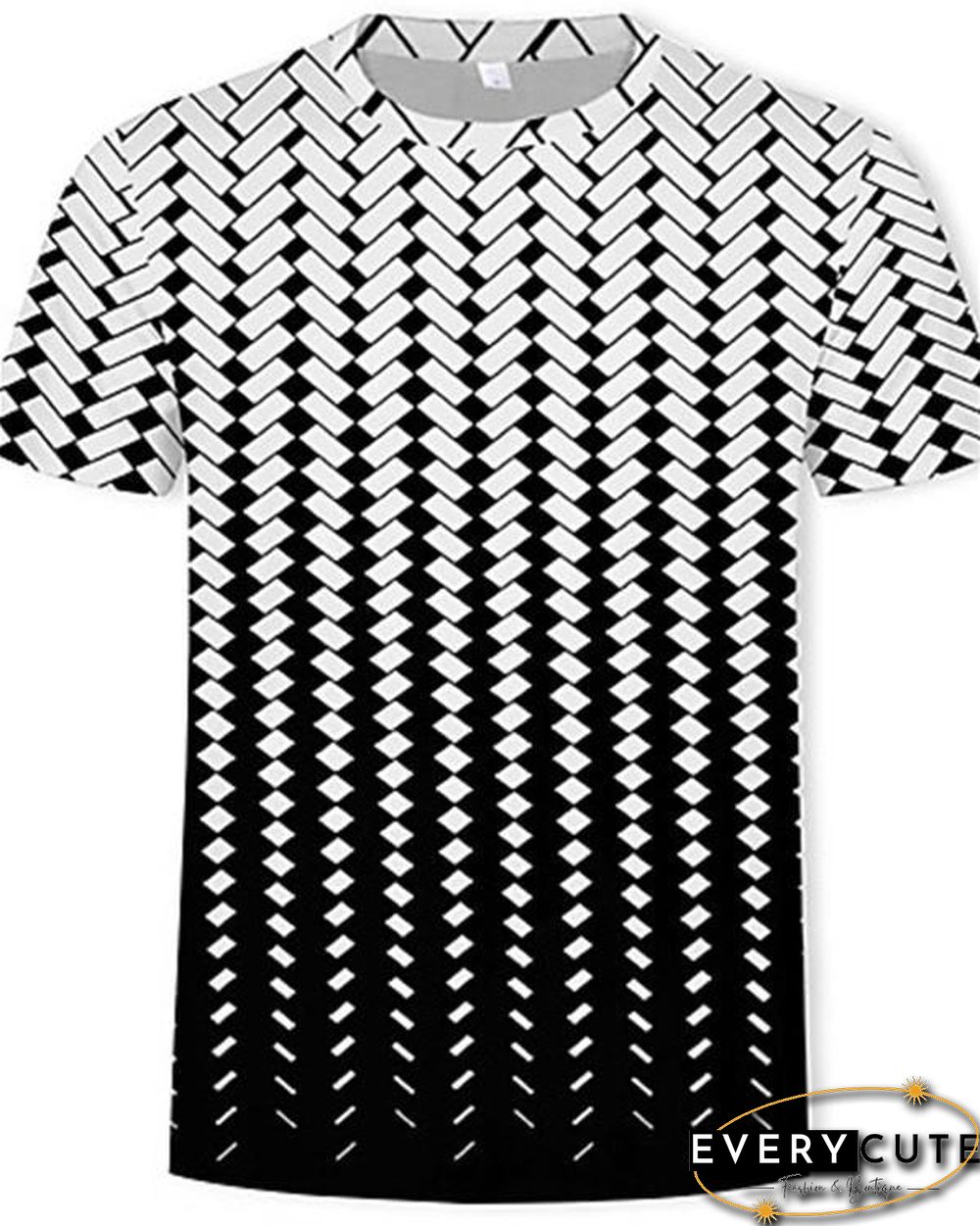 Men's T-shirt - Color Block / 3D / Graphic Print Round Neck