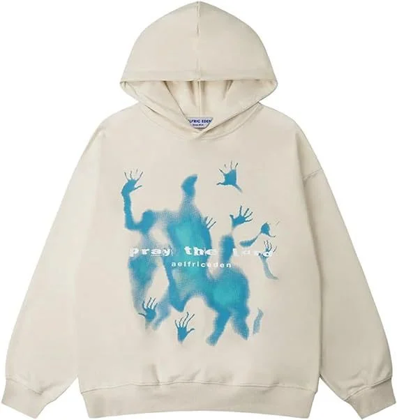 Abstraction Shadow Print Hoodie Hip Hop Street Graffiti Hoodie-VESSFUL