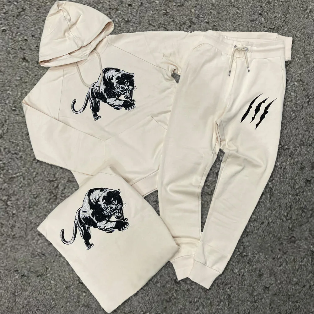 Vintage Street Style Hip-Hop Hoodie Pant Set