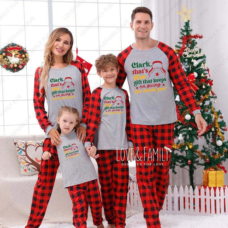 Christmas Vacation Red Plaids Family Matching Pajamas Set
