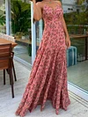 Floral Printed Condole Belt Maxi Dresses