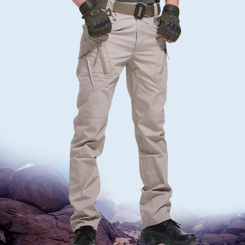 Fashion waterproof solid color tactical pants
