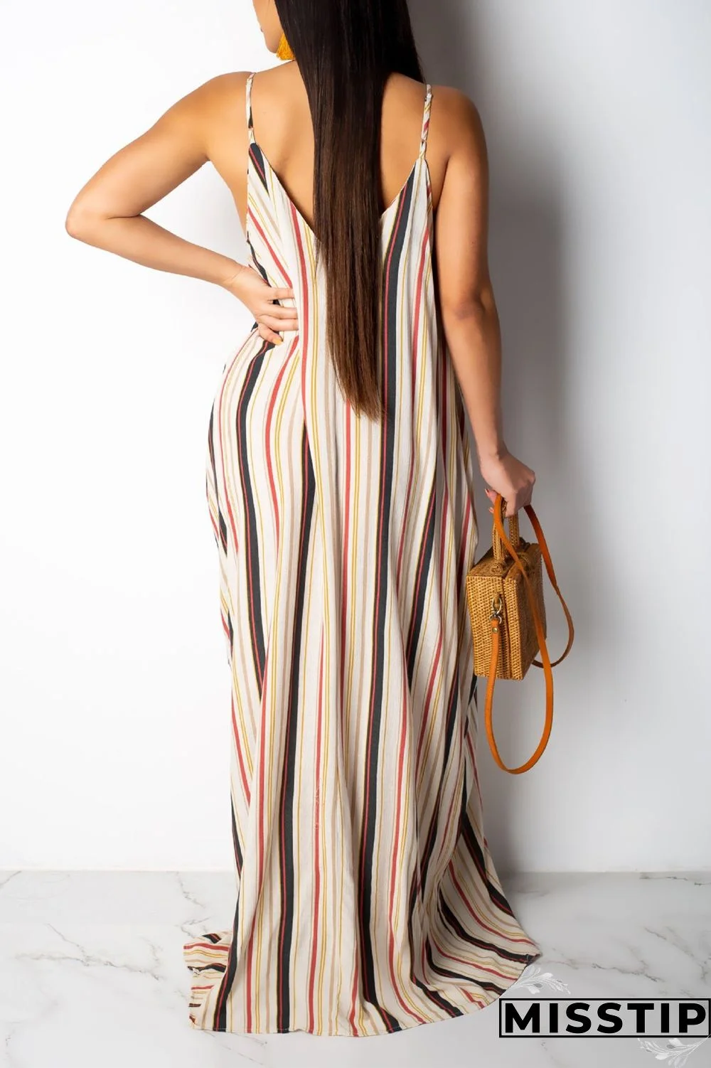 Dark Green Casual Off The Shoulder Sleeveless Slip Swagger Floor-Length Print Patchwork