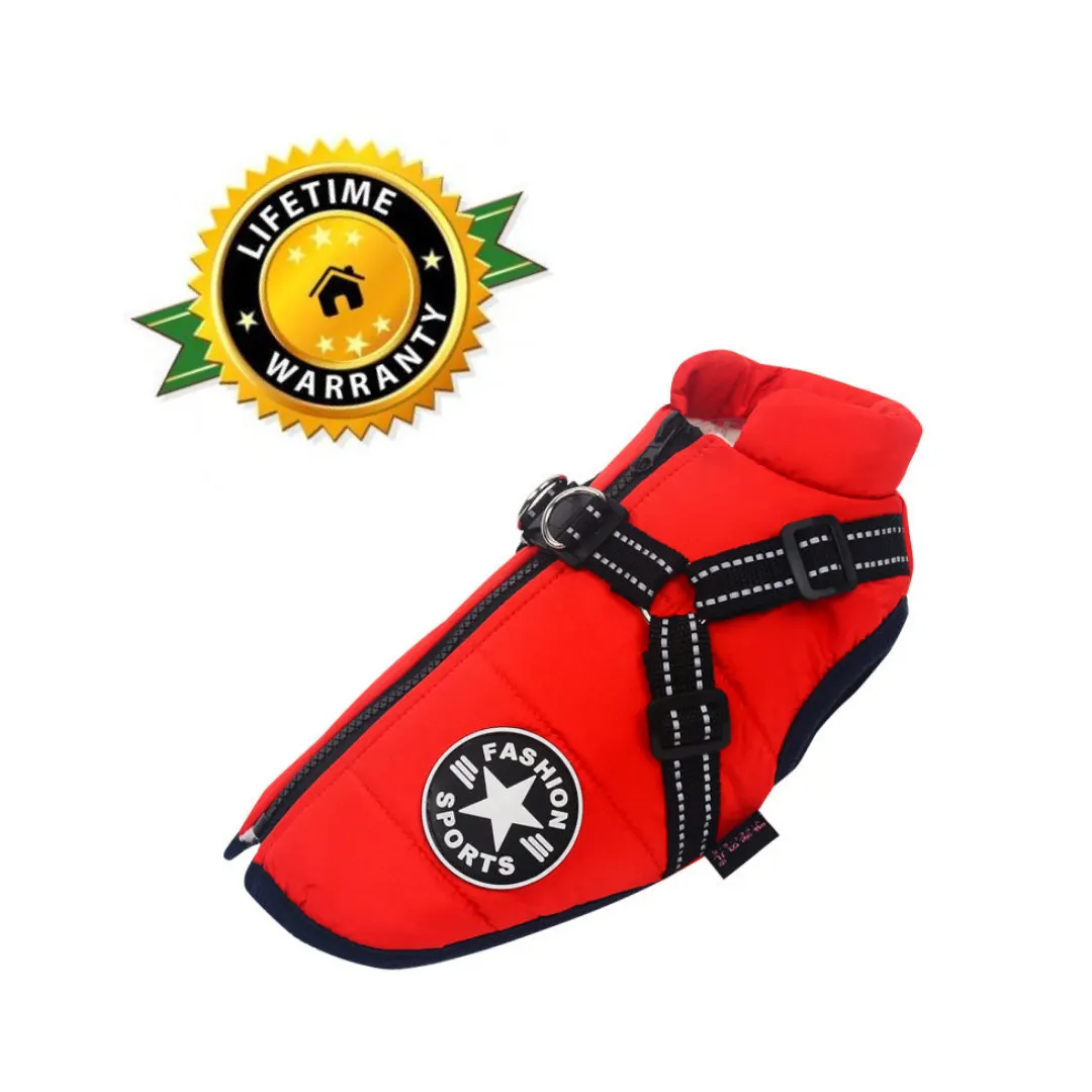 Pawbibi Sport- Waterproof Winter Jacket with Built-in Harness