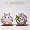 2pcs/set DIY Special Shape Diamond Painting Easter Bunny Egg Wooden Desk Ornament Craft Decor Kit
