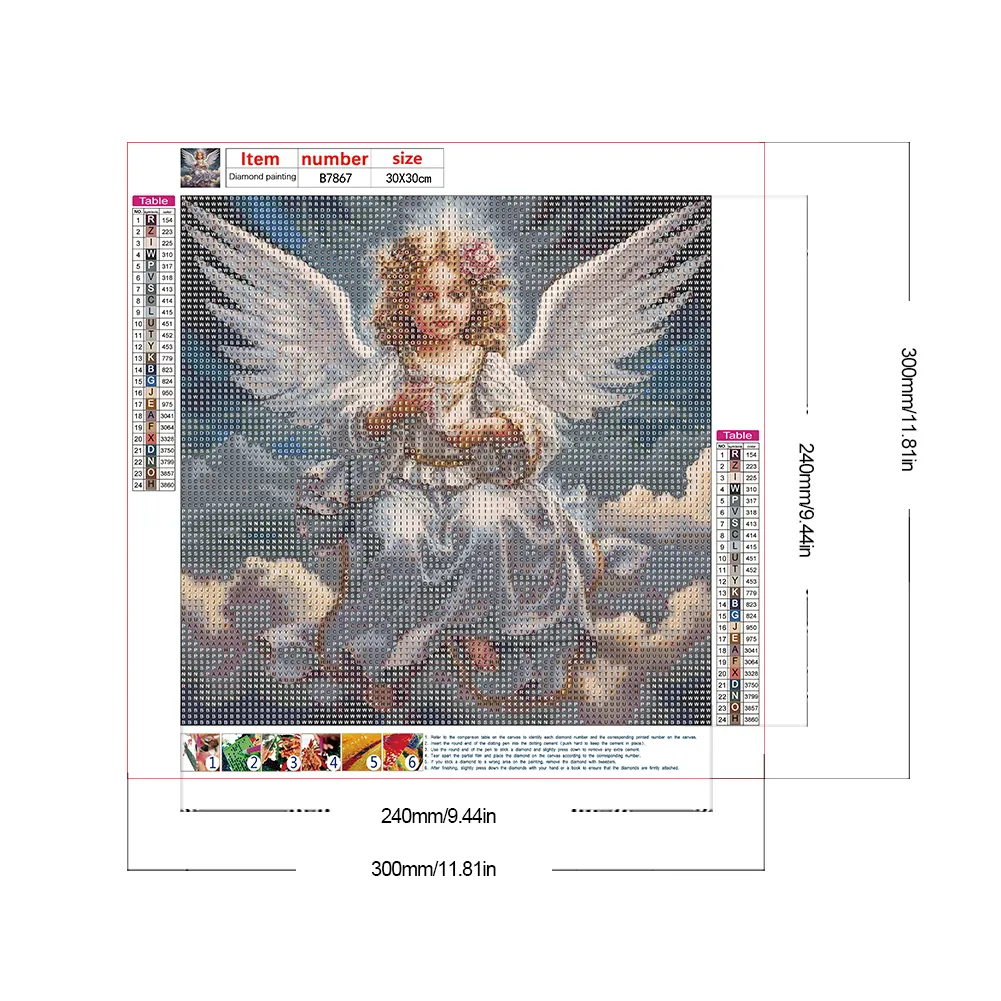 Diamond Painting - Full Round Drill - Angel Girl(Canvas|30*30cm)