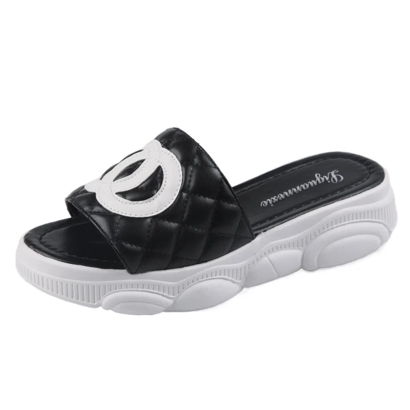 Tanguoant Tanguoant Red Slippers Female Wear Summer Fashion Versatile With Thick Bottom Small Fragrant Wind Summer Slippers 21 New