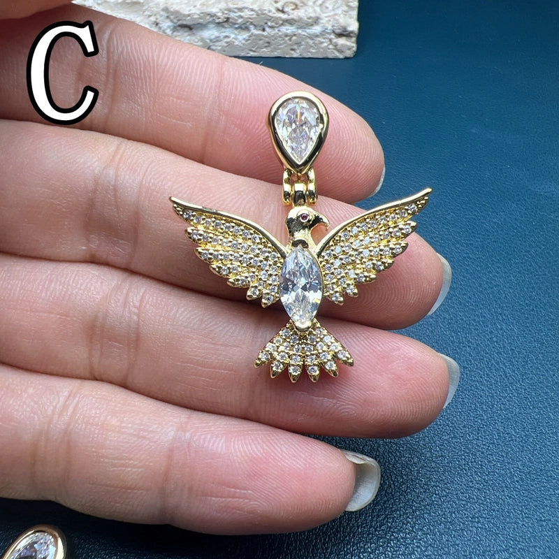 1 Piece Copper Angel Wings Pendant