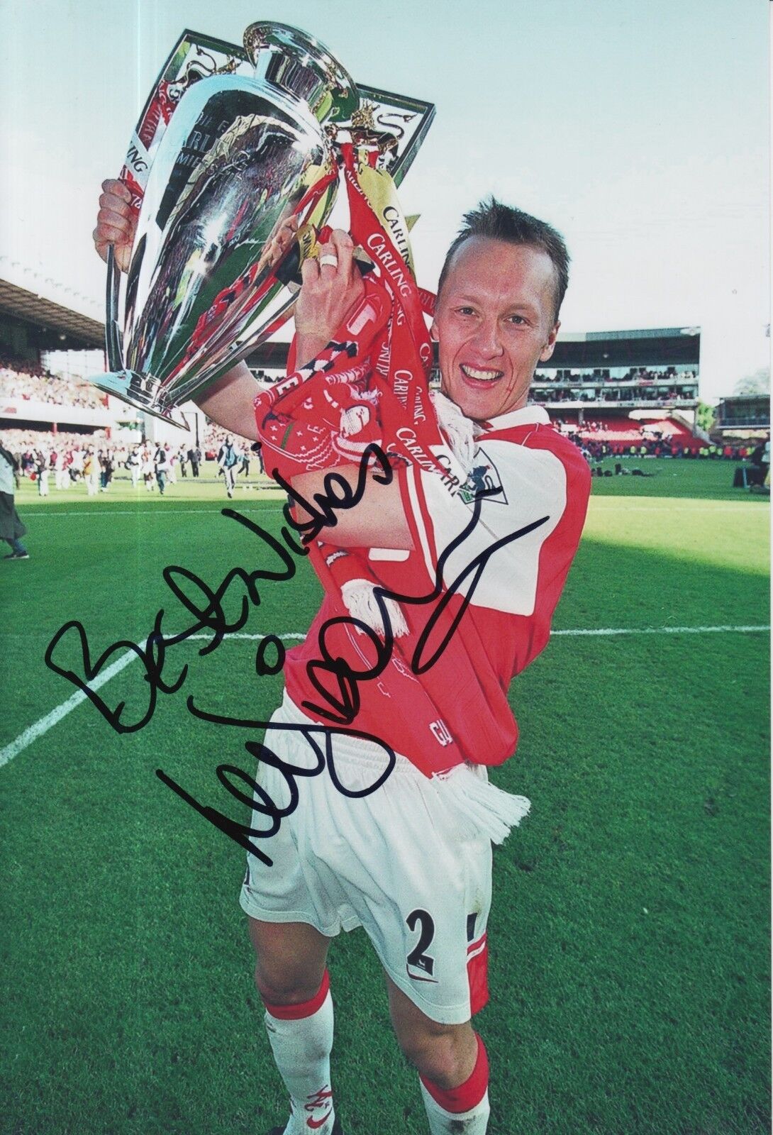 Lee Dixon Hand Signed Arsenal 12x8 Photo Poster painting 3.