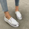 Rivet Stylish Loafers With Thick Soles