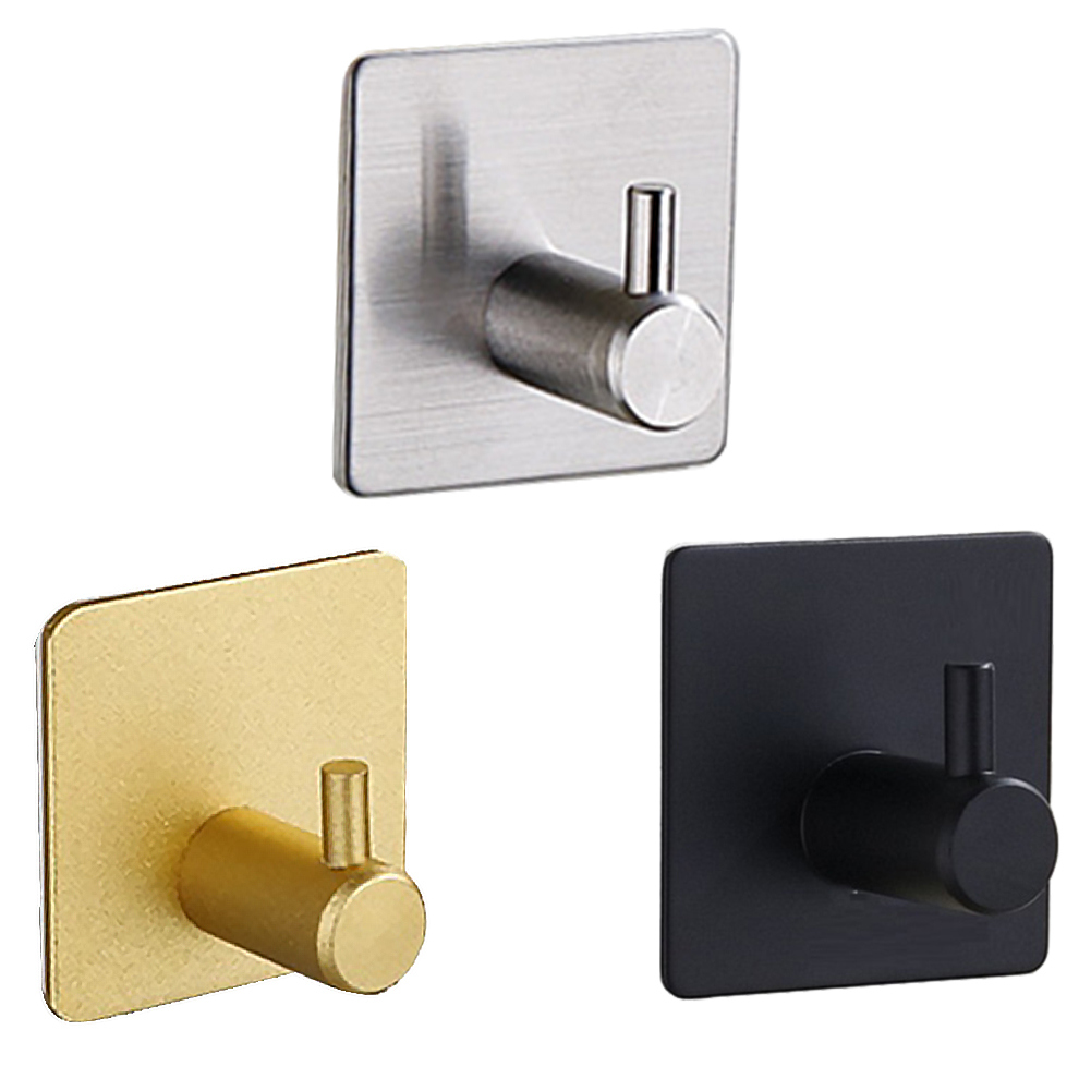 

Punch Free Kitchen Towel Hanger Hooks Wall Mounted Bathroom Key Coat Holder, Gold, 501 Original