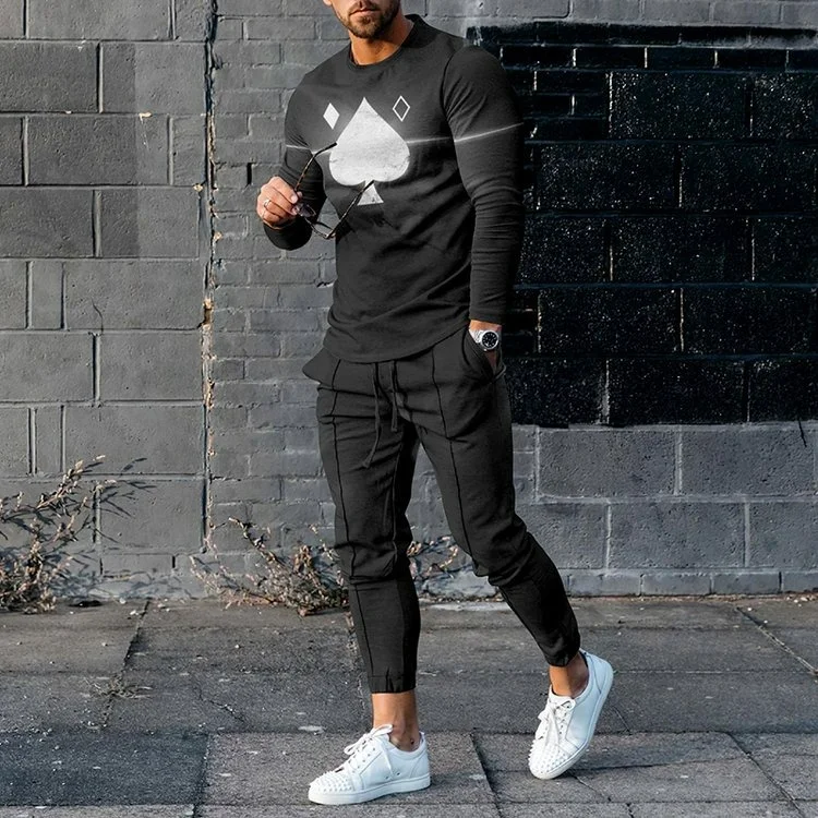 Men's Personalized Top And Pants Two Piece Set