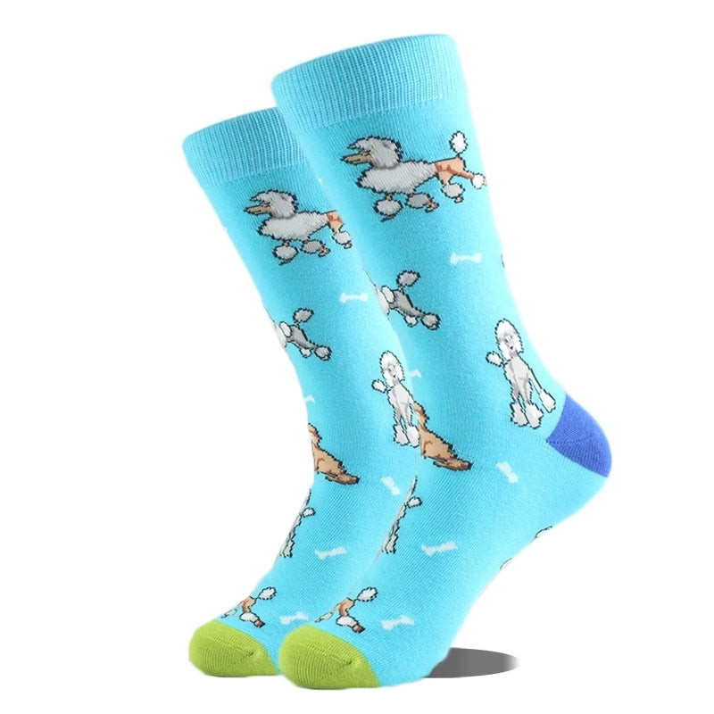 Unisex Cute Printing Animal Color Block Cotton Ankle Socks A Pair