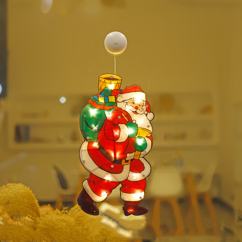 Tegooe LED Christmas Window Hanging Sucker Light - Festive Holiday Decoration