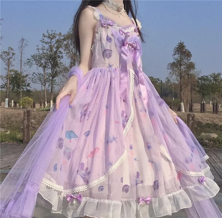 Sweet Bloom Pastel Purple Dreamy Kawaii Princess JSK Lolita Dress SS2067