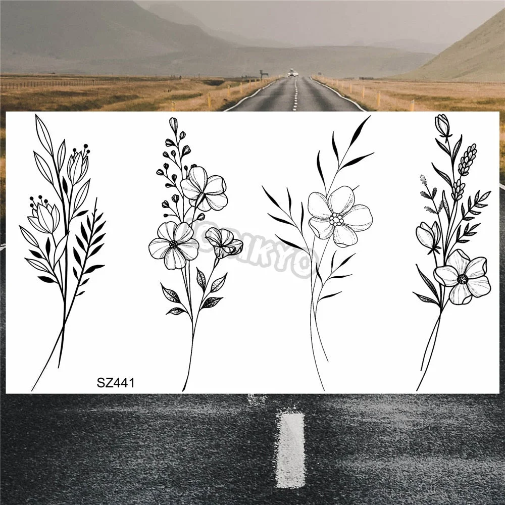 Hummingbird Small Temporary Tattoos For Women Girls Realistic Dandelion Butterfly Fake Tattoo Sticker Minimalist Forearm Tatoos