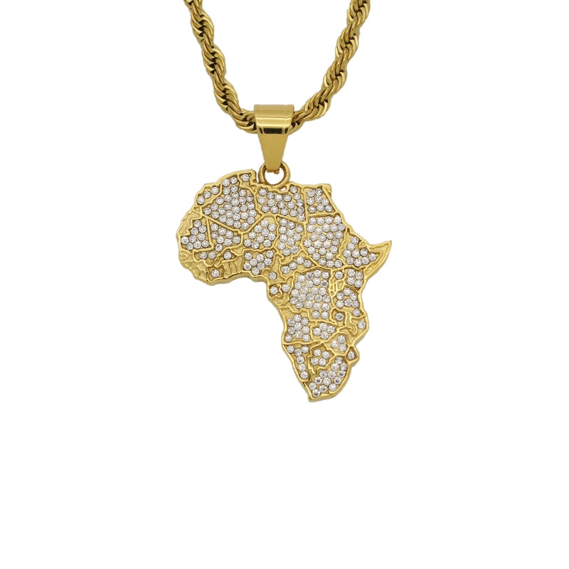 1 Piece Titanium Steel Map Of Africa Pendant