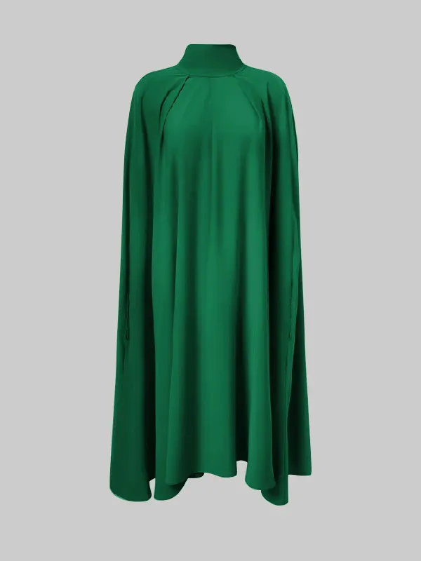 Solid Color Batwing Sleeveless Dress