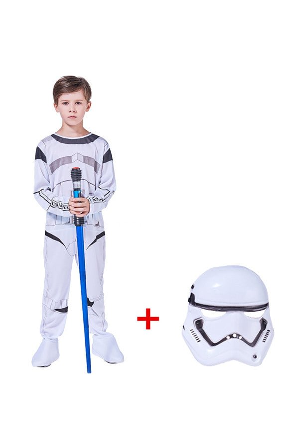 Halloween Star Wars Stormtrooper Costume For Kids Boys White-elleschic