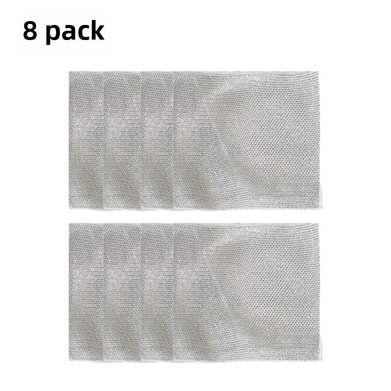 Double-sided Silver Wire Dish Cloth Steel Wire Cloth Instead Of Steel Ball Non-stick Oil Dish Towel Kitchen Stove Washing Bowl Washing Pot