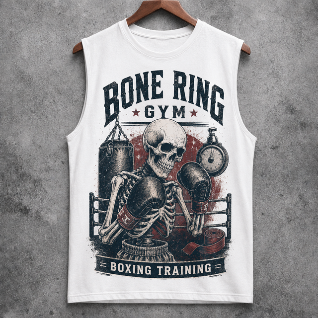 Gym Bone Ring Cotton Tank Top