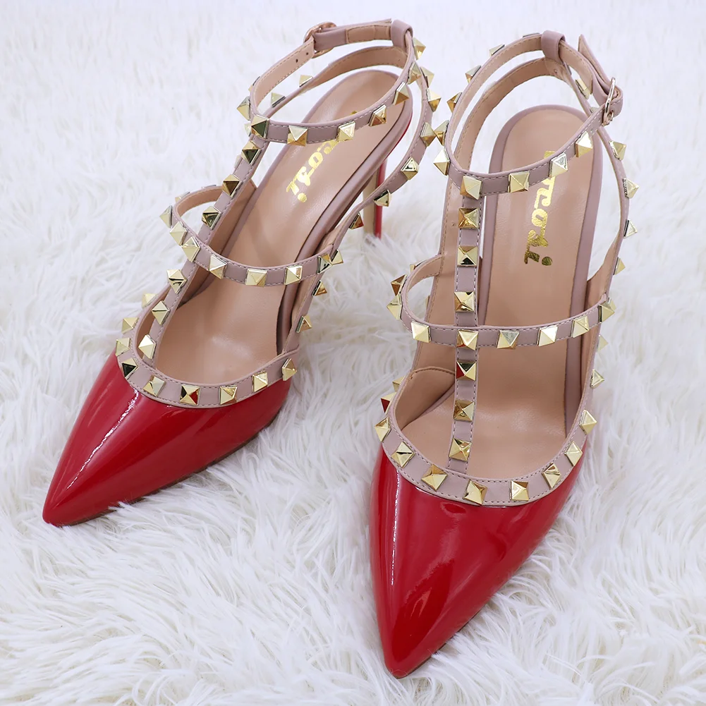 100mm High Heels Rivets Sandals PU-vocosishoes