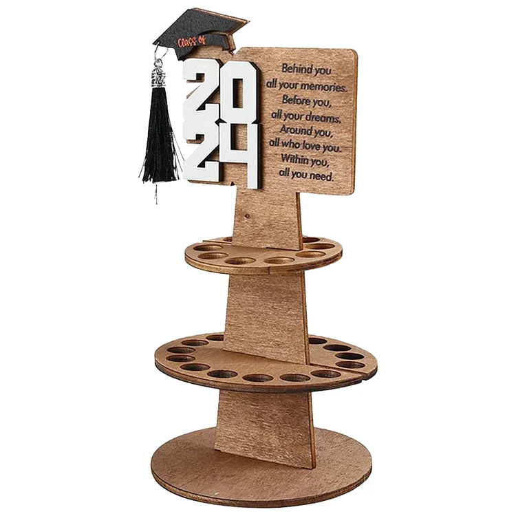 Wooden Graduation Gift Money Holder with 25 Holes for Anniversary Birthday Decor