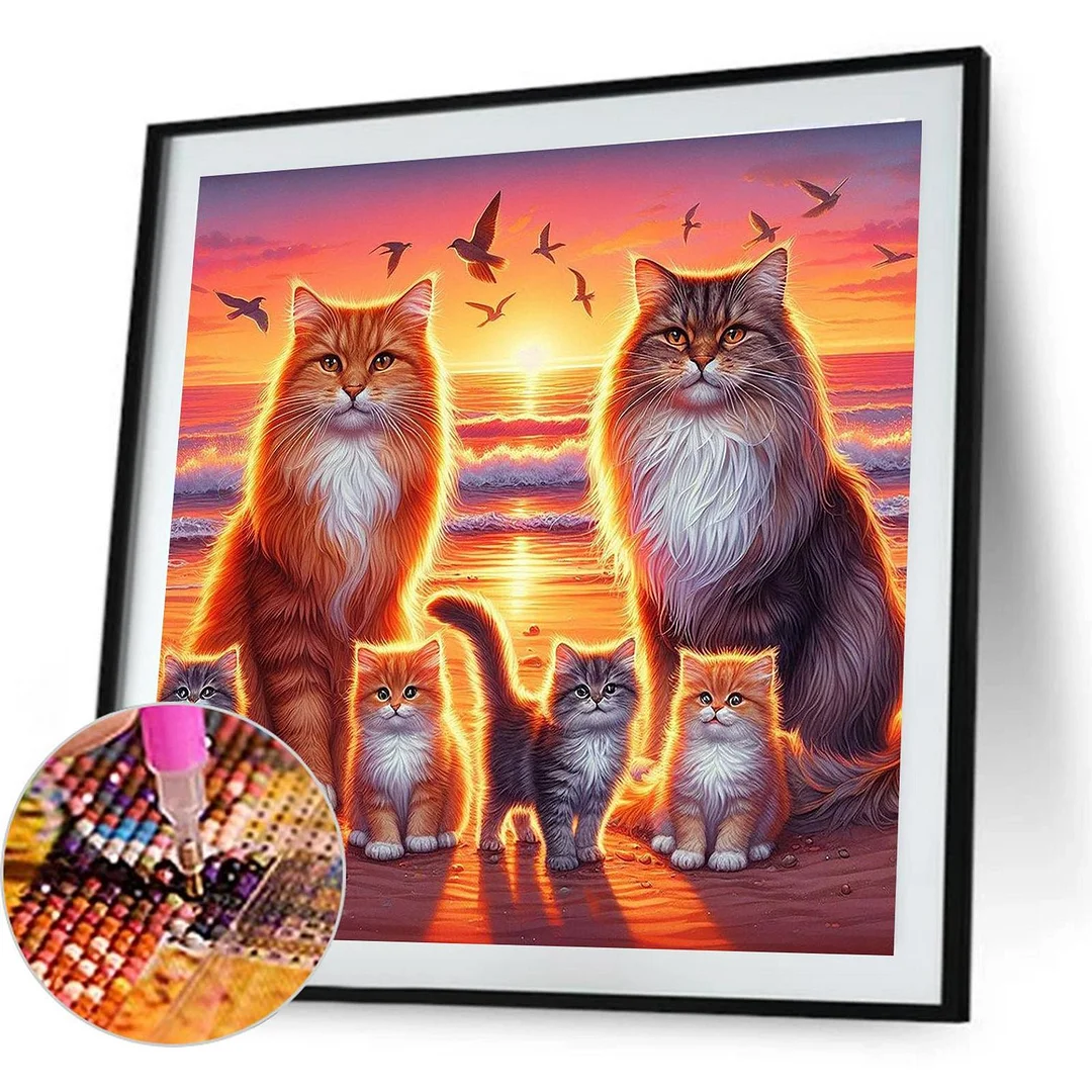 Diamond Painting - Full Round Drill - Cat(Canvas|Canvas|40*40cm)