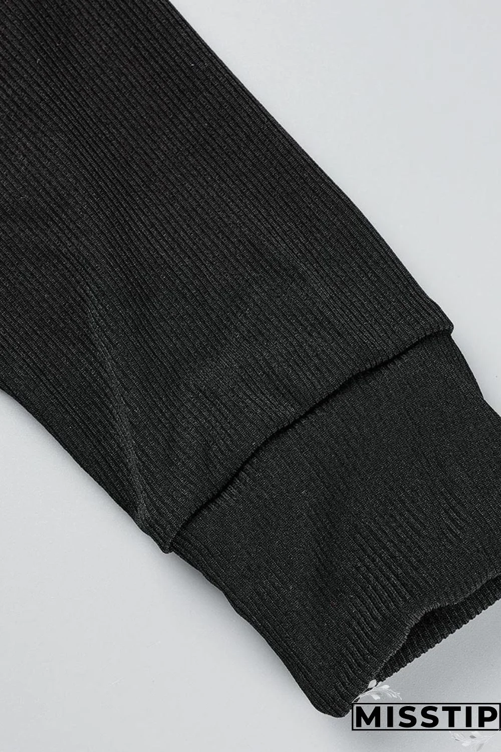 Black Casual Solid Basic Hooded Collar Long Sleeve Two Pieces