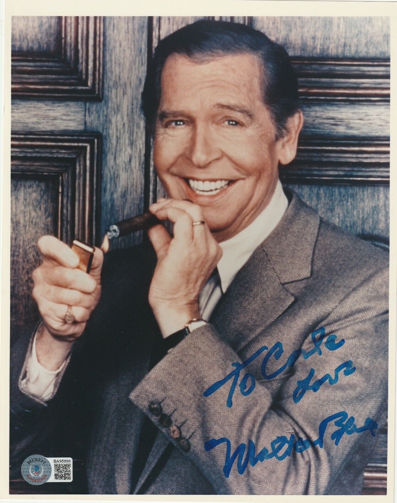 MILTON BERLE Signed 8x10 Photo Poster painting w/ Beckett COA (BAS)