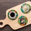 6Pcs/set Diamond Painting Wooden Puppy Coaster Cup Cushion With Holder