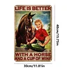 Girl And Horse - Vintage Metal Signs - 20*30cm/30*40cm - Western