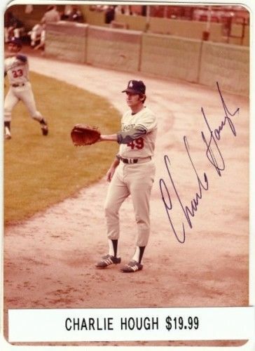 Charlie Hough Signed 3.5 X 5 Photo Poster painting Auto Autograph