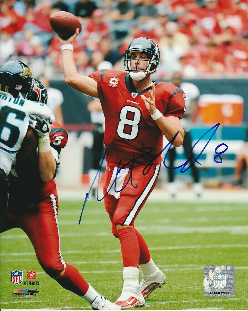 MATT SCHAUB SIGNED HOUSTON TEXANS QUARTERBACK 8x10 Photo Poster painting #2 NFL EXACT PROOF!