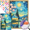(US Only)5D DIY Full Round Drill Partial AB Diamond Painting Scenery Kit Art Decor45x65cm
