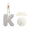 DIY 26 A-Z Letter Pearl Painting Keychain Charm Kits, Custom Alphabet Initial DIY Name Bag Key Ring Gift